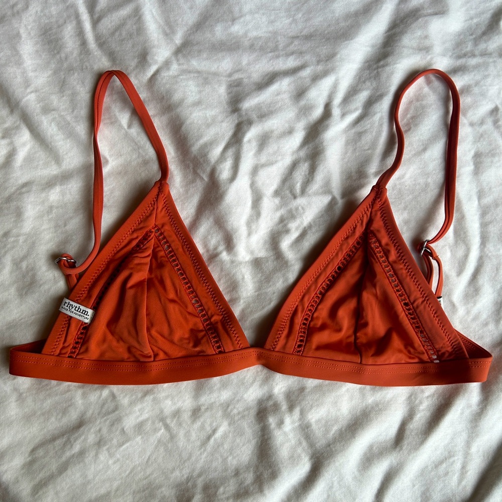 Rust Orange Triangle Bikini Top